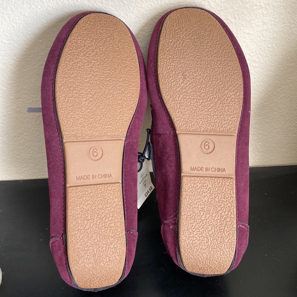 Prince & Fox Fur Lined Shoes, Size US 6W, Maroon, New with Tag - Picture 8 of 9